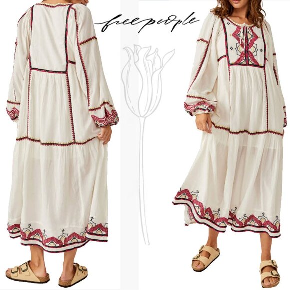 Free People Dresses & Skirts - Free People Sweet Escape Long Sleeve Maxi Dress NWOT